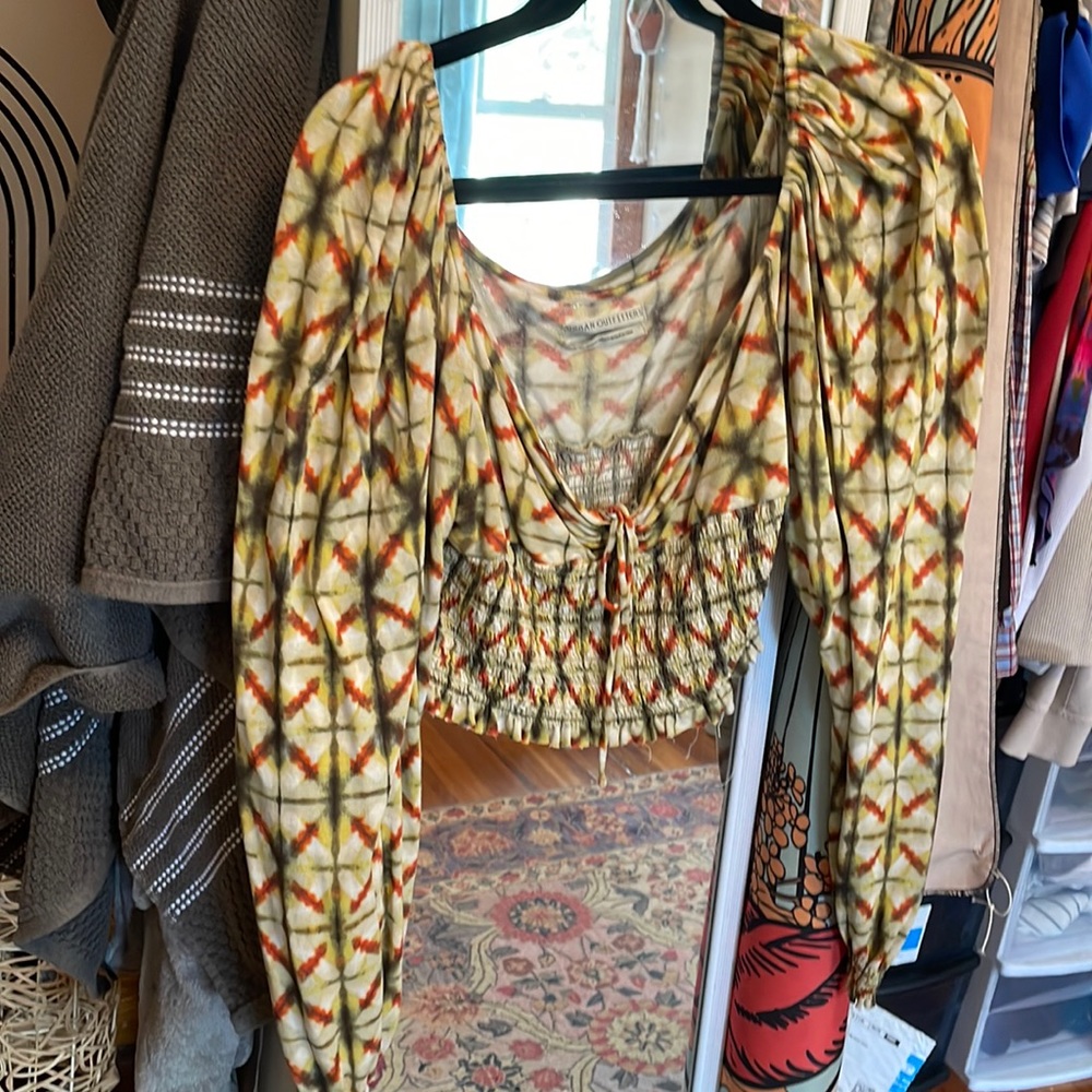 Urban Outfitters Colorful Ballon Sleeve Crop Top
